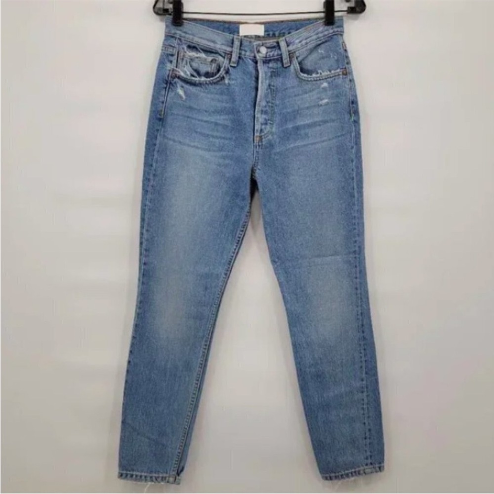 New Boyish Women High Rise Billy Distressed Skinny Jeans Crop 27